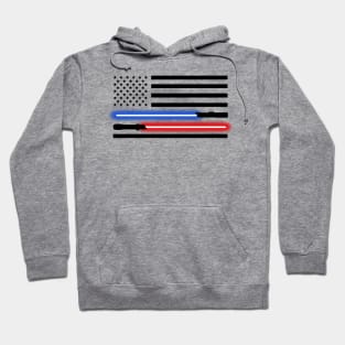 Light saber American flag Horizontal Hoodie